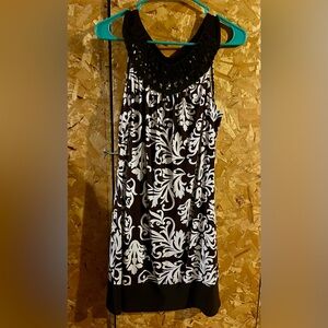 Wrapper Brown and White Patterned Mini Dress